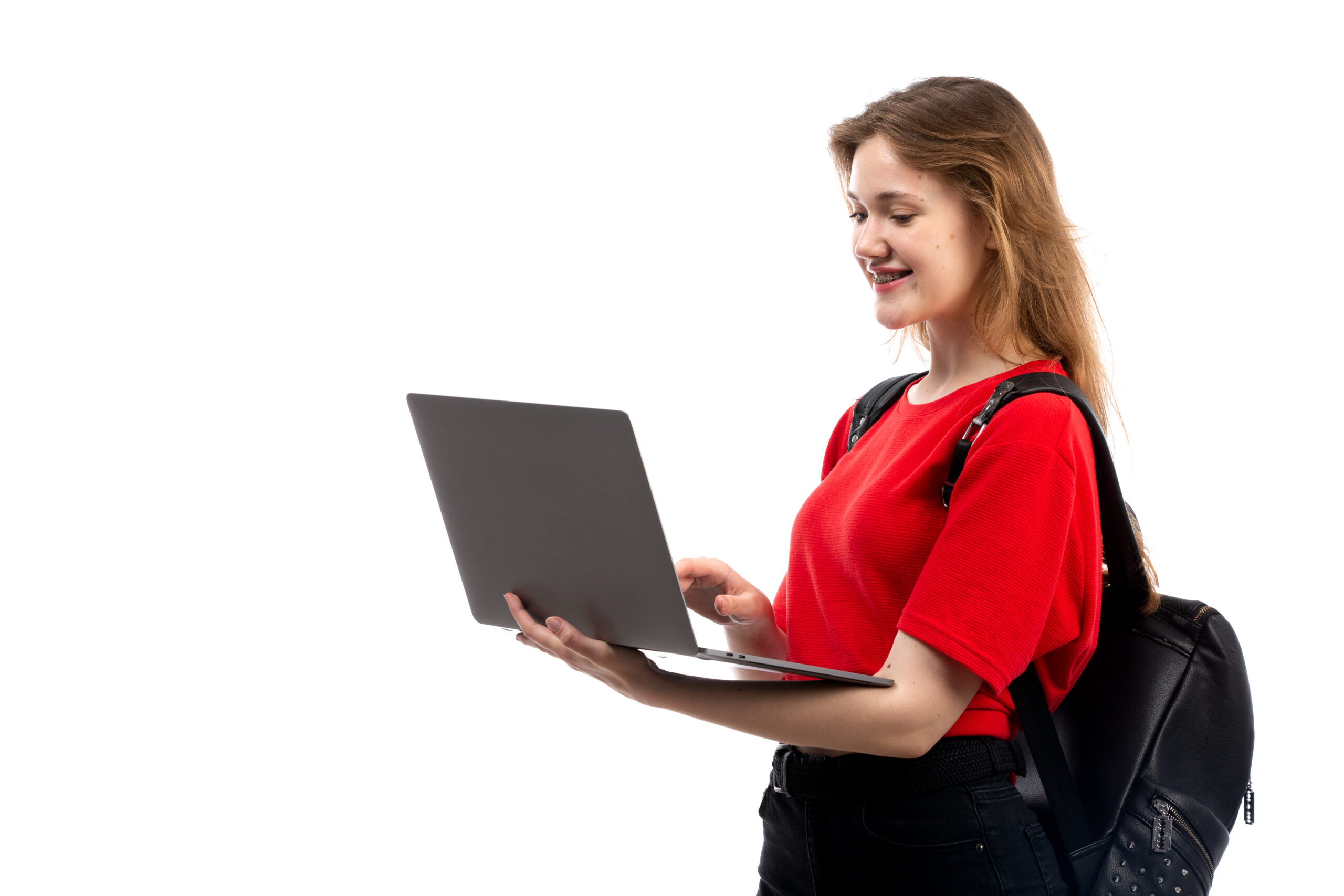 Woman using laptop